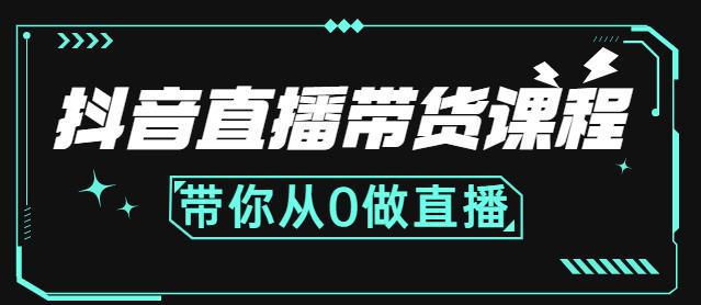 抖音直播带货课程：带你从0开始，学习主播、运营、中控分别要做什么即刻搞钱-网创项目资源站-副业项目-创业项目-搞钱项目即刻搞钱