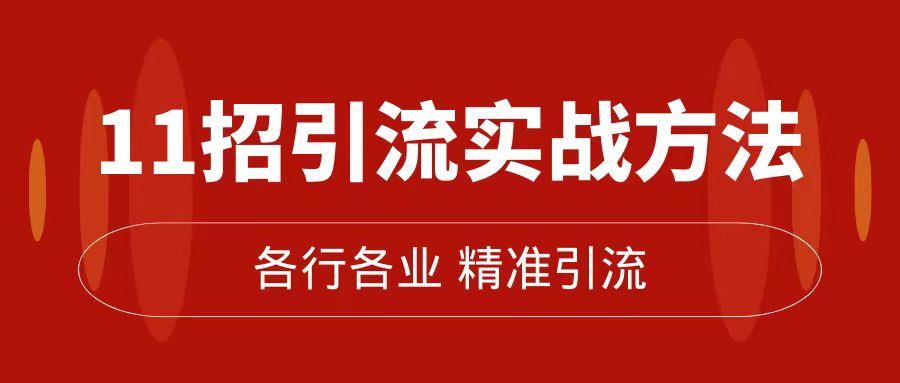 精准引流术：11招引流实战方法，让你私域流量加到爆（11节课完整版）即刻搞钱-网创项目资源站-副业项目-创业项目-搞钱项目即刻搞钱