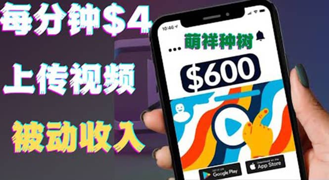 只需要上传视频然后每分钟赚4美元项目：详细操作步骤，新手也可操作即刻搞钱-网创项目资源站-副业项目-创业项目-搞钱项目即刻搞钱
