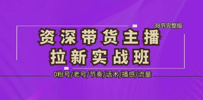 资深·带货主播拉新实战班，0粉号/老号/节奏/话术/播感/流量-38节完整版即刻搞钱-网创项目资源站-副业项目-创业项目-搞钱项目即刻搞钱