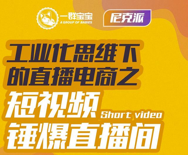 尼克派·工业化思维下的直播电商之短视频锤爆直播间，听话照做执行爆单即刻搞钱-网创项目资源站-副业项目-创业项目-搞钱项目即刻搞钱