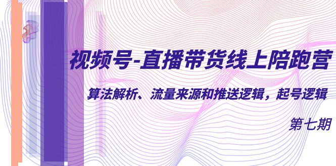 视频号-直播带货线上陪跑营第7期：算法解析、流量来源和推送逻辑，起号逻辑即刻搞钱-网创项目资源站-副业项目-创业项目-搞钱项目即刻搞钱