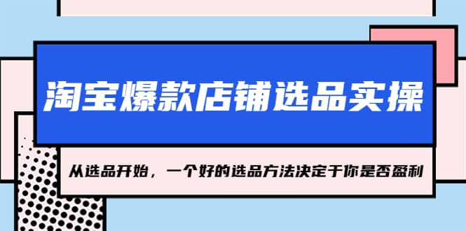 淘宝爆款店铺选品实操，2023从选品开始，一个好的选品方法决定于你是否盈利即刻搞钱-网创项目资源站-副业项目-创业项目-搞钱项目即刻搞钱
