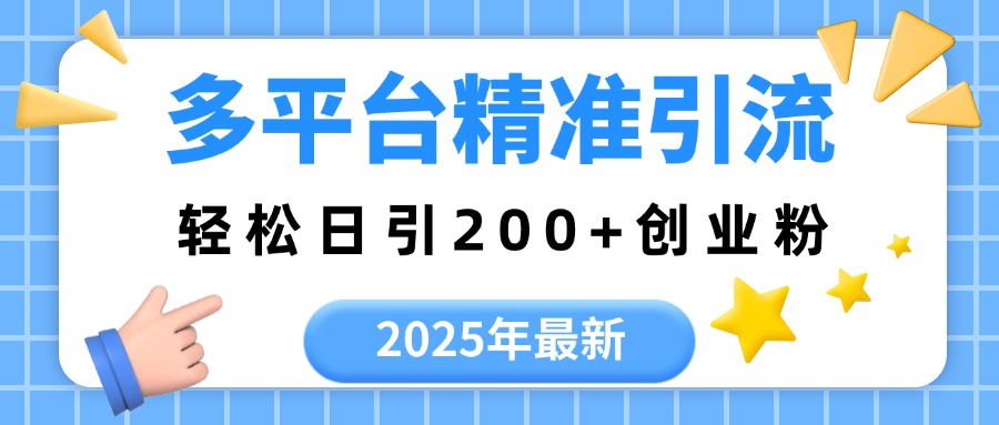 2025年最新多平台精准引流，轻松日引200+即刻搞钱-网创项目资源站-副业项目-创业项目-搞钱项目即刻搞钱