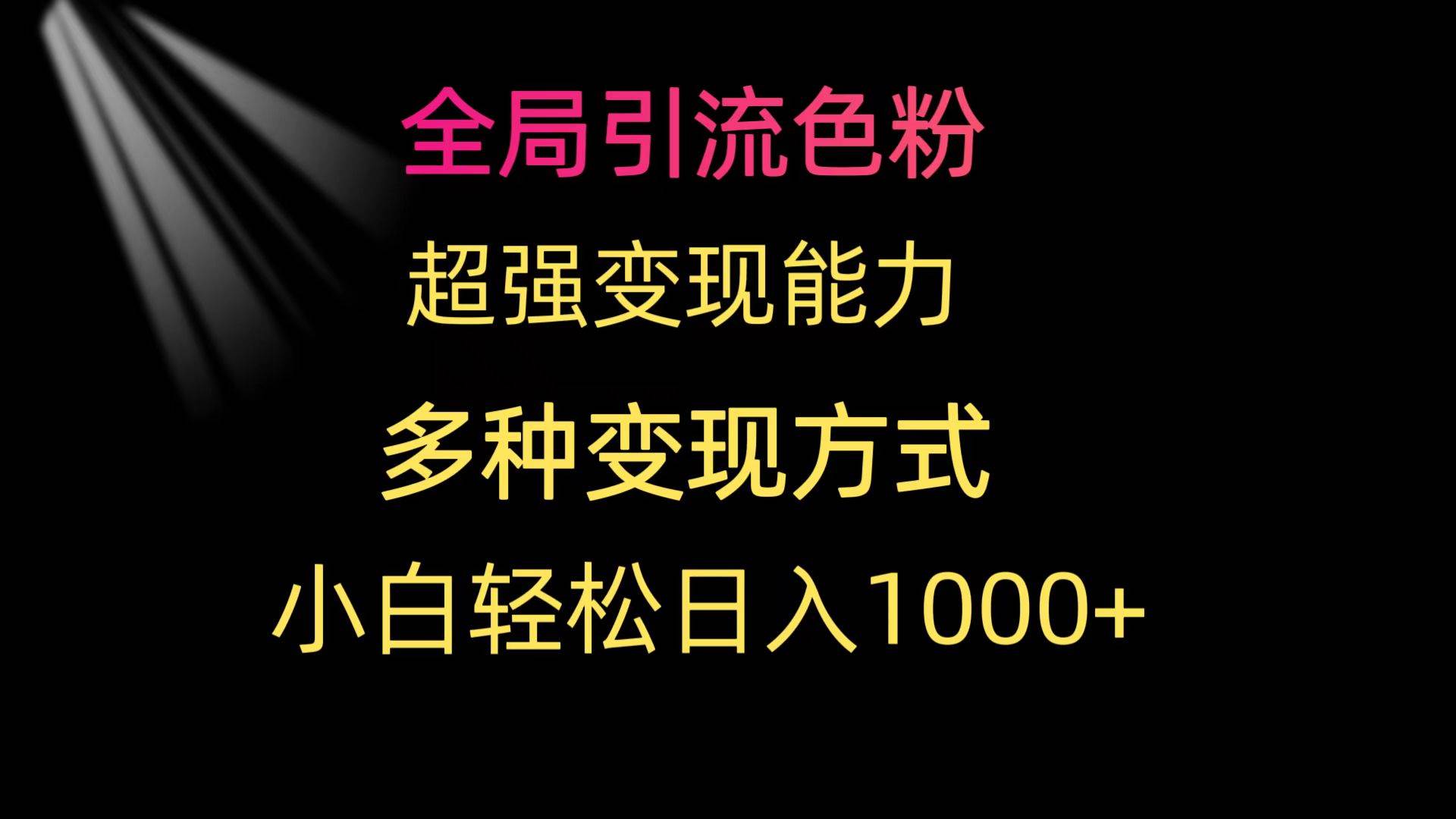 全局引流色粉 超强变现能力 多种变现方式 小白轻松日入1000+即刻搞钱-网创项目资源站-副业项目-创业项目-搞钱项目即刻搞钱