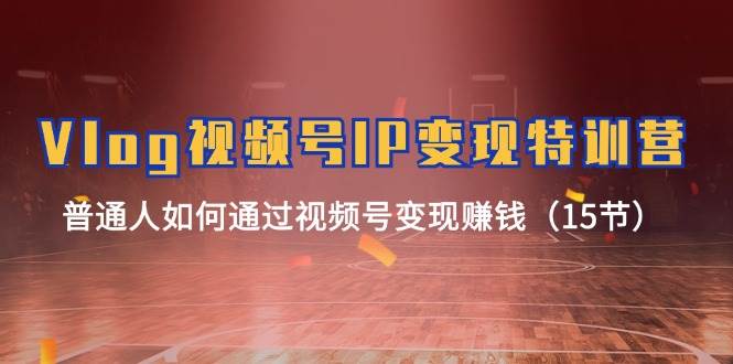 Vlog 视频号IP变现特训营，普通人如何通过视频号变现赚钱（15节）即刻搞钱-网创项目资源站-副业项目-创业项目-搞钱项目即刻搞钱