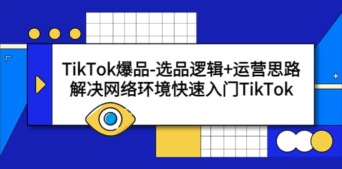 TikTok爆品-选品逻辑+运营思路：解决网络环境快速入门TikTok即刻搞钱-网创项目资源站-副业项目-创业项目-搞钱项目即刻搞钱