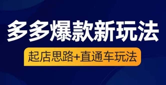 2023拼多多爆款·新玩法：起店思路+直通车玩法（3节精华课）即刻搞钱-网创项目资源站-副业项目-创业项目-搞钱项目即刻搞钱