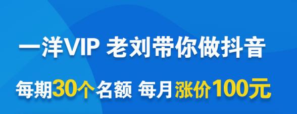 一洋电商抖音VIP，每月集训课+实时答疑+资源共享+联盟合作价值580元即刻搞钱-网创项目资源站-副业项目-创业项目-搞钱项目即刻搞钱