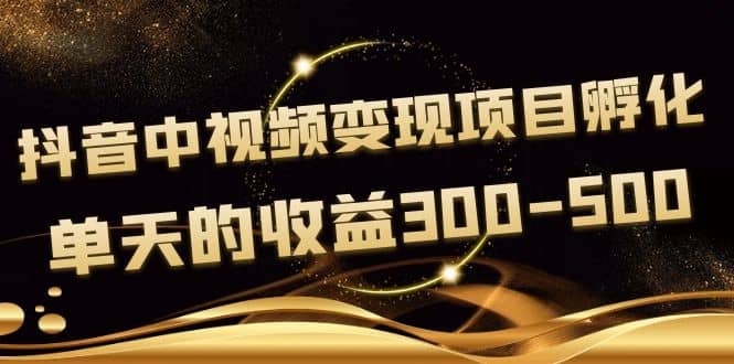 黄岛主《抖音中视频变现项目孵化》单天的收益300-500 操作简单粗暴即刻搞钱-网创项目资源站-副业项目-创业项目-搞钱项目即刻搞钱