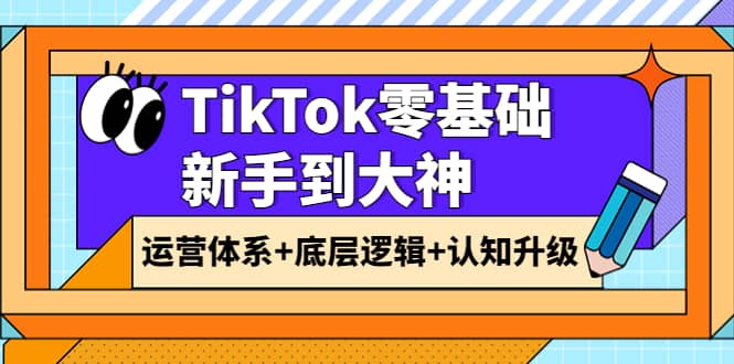 TikTok零基础新手到大神：运营体系+底层逻辑+认知升级（9节系列课）即刻搞钱-网创项目资源站-副业项目-创业项目-搞钱项目即刻搞钱