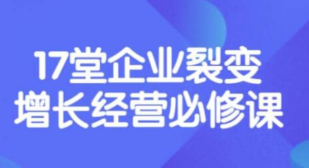 《盈利增长17堂必修课》企业裂变增长的经营智慧，带你了解增长的本质即刻搞钱-网创项目资源站-副业项目-创业项目-搞钱项目即刻搞钱