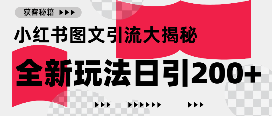 小红书图文引流，只需一张图片即可撬动百万流量，日引200+创业粉即刻搞钱-网创项目资源站-副业项目-创业项目-搞钱项目即刻搞钱