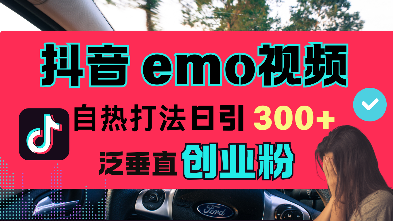 抖音“EMO视频”自热流打法，日引300+泛垂直创业粉即刻搞钱-网创项目资源站-副业项目-创业项目-搞钱项目即刻搞钱