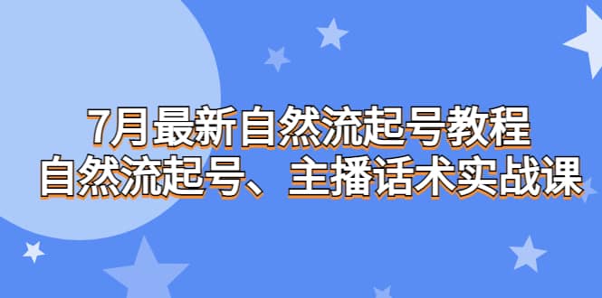 7月最新自然流起号教程，自然流起号、主播话术实战课即刻搞钱-网创项目资源站-副业项目-创业项目-搞钱项目即刻搞钱