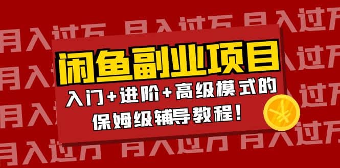 月入过万闲鱼副业项目：入门+进阶+高级模式的保姆级辅导教程即刻搞钱-网创项目资源站-副业项目-创业项目-搞钱项目即刻搞钱