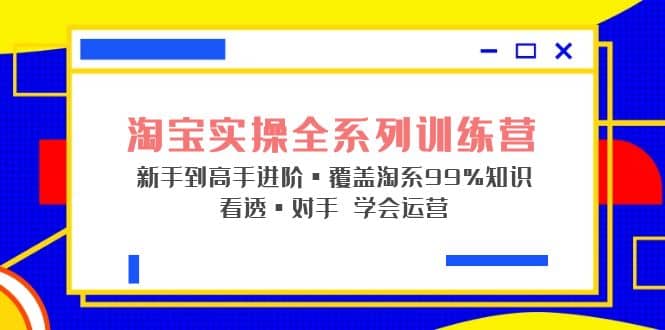 淘宝实操全系列训练营 新手到高手进阶·覆盖·99%知识 看透·对手 学会运营即刻搞钱-网创项目资源站-副业项目-创业项目-搞钱项目即刻搞钱