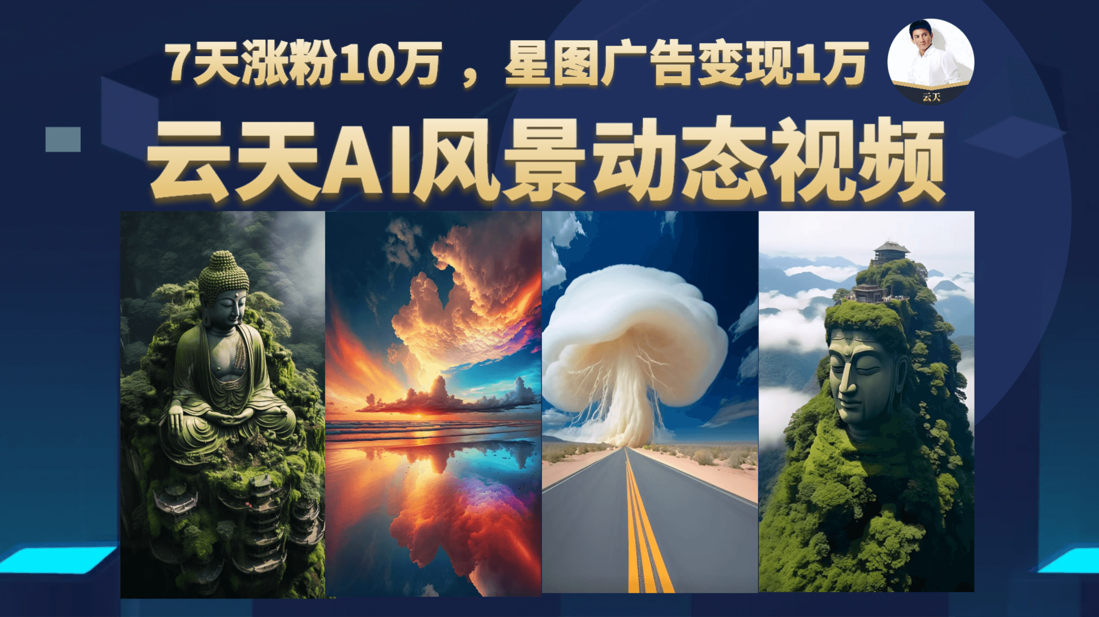 云天AI风景动图视频制作，7天涨粉10万 ，星图广告变现1万即刻搞钱-网创项目资源站-副业项目-创业项目-搞钱项目即刻搞钱