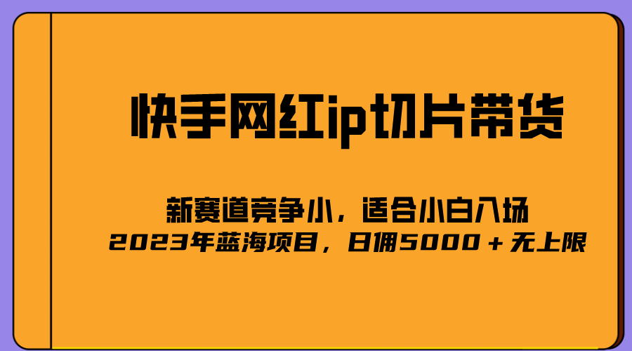 2023爆火的快手网红IP切片，号称日佣5000＋的蓝海项目，二驴的独家授权即刻搞钱-网创项目资源站-副业项目-创业项目-搞钱项目即刻搞钱