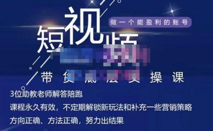 吴Sir·短视频带货底层实操课，教你如何选爆品、了解获短视频流量密码，正确起号即刻搞钱-网创项目资源站-副业项目-创业项目-搞钱项目即刻搞钱