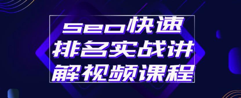 seo快速排名实战讲解视频课程，揭秘seo快排原理即刻搞钱-网创项目资源站-副业项目-创业项目-搞钱项目即刻搞钱