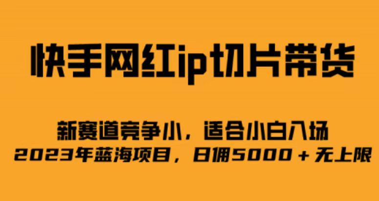 快手网红ip切片新赛道，竞争小事，适合小白 2023蓝海项目即刻搞钱-网创项目资源站-副业项目-创业项目-搞钱项目即刻搞钱