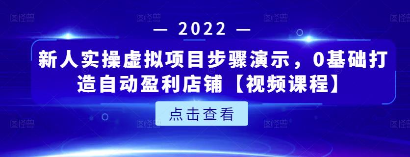 新人实操虚拟项目步骤演示，0基础打造自动盈利店铺【视频课程】即刻搞钱-网创项目资源站-副业项目-创业项目-搞钱项目即刻搞钱