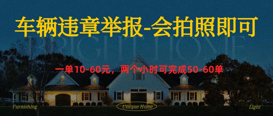 车辆违章举报得奖励即刻搞钱-网创项目资源站-副业项目-创业项目-搞钱项目即刻搞钱