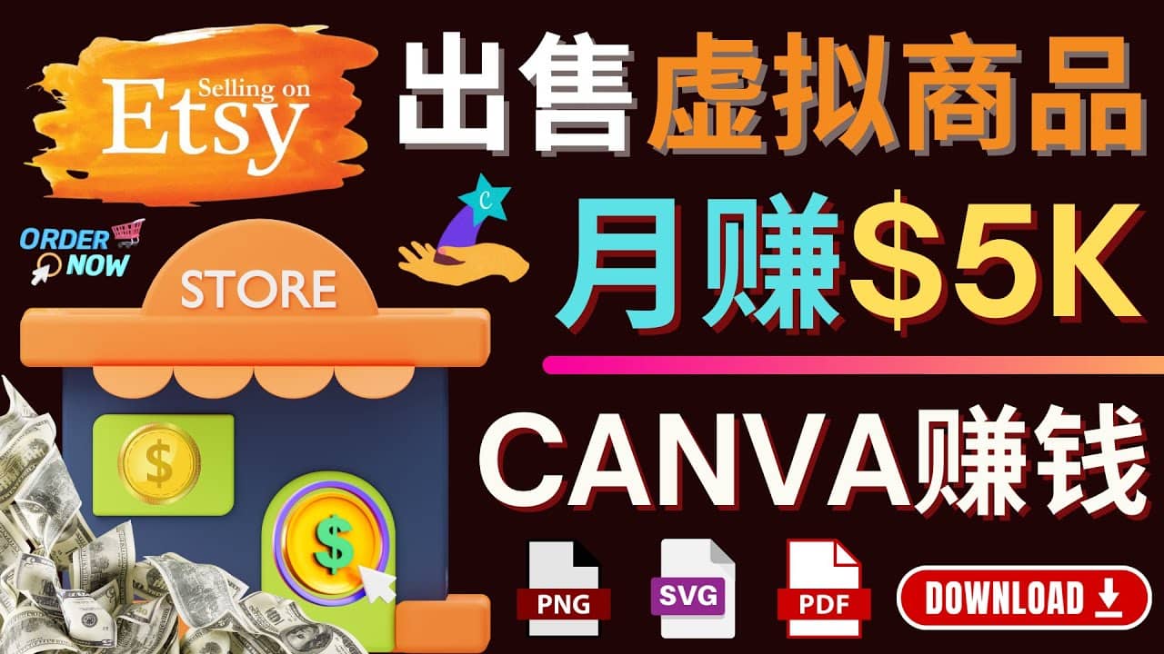 通过Etsy出售Canva模板，操作简单，收益高，月赚5000美元即刻搞钱-网创项目资源站-副业项目-创业项目-搞钱项目即刻搞钱