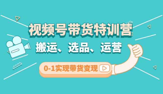 视频号带货特训营(第3期)：搬运、选品、运营、0-1实现带货变现即刻搞钱-网创项目资源站-副业项目-创业项目-搞钱项目即刻搞钱