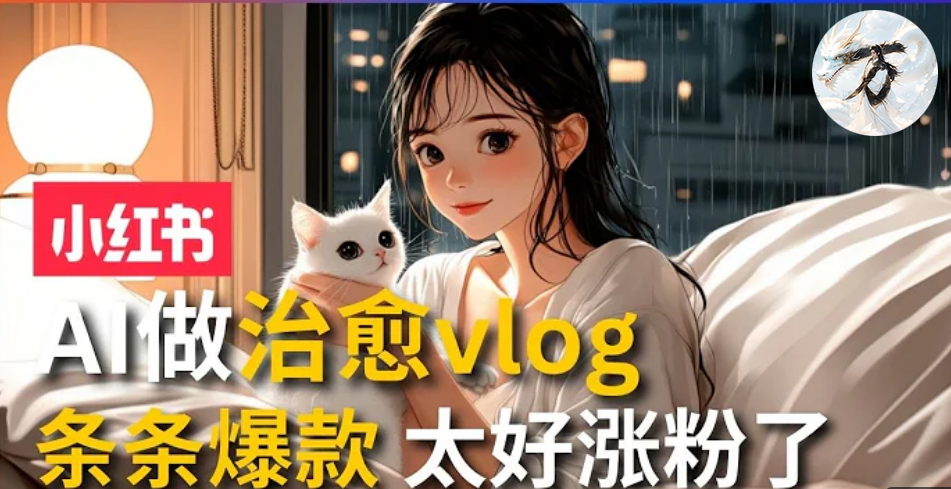 AI治愈系vlog动画视频，小红书7天 涨粉破千，商单报价1500+，0成本制作，日入2000+，有手就会 即刻搞钱-网创项目资源站-副业项目-创业项目-搞钱项目即刻搞钱