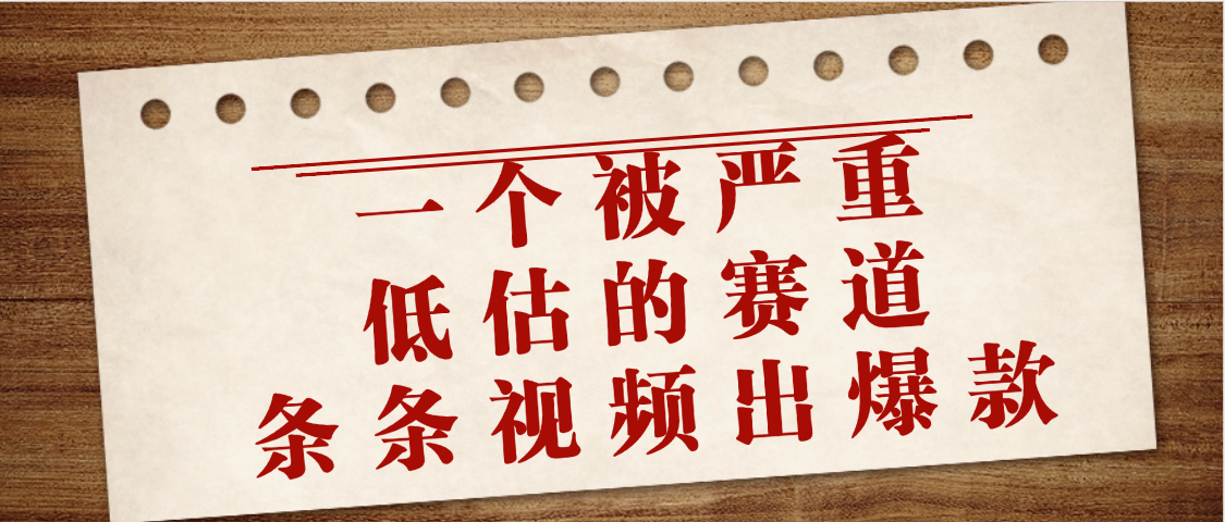 一个被严重低估的赛道，条条视频出爆款，一个月变现3万+即刻搞钱-网创项目资源站-副业项目-创业项目-搞钱项目即刻搞钱
