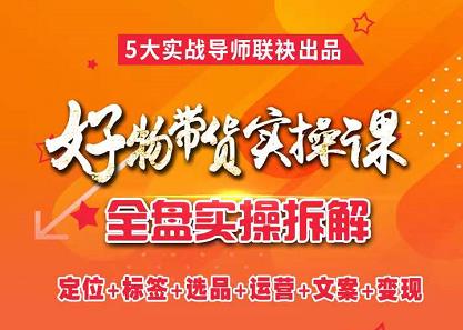 抖音好物带货实操课，全盘拆解抖音好物带货号全套流程打法即刻搞钱-网创项目资源站-副业项目-创业项目-搞钱项目即刻搞钱