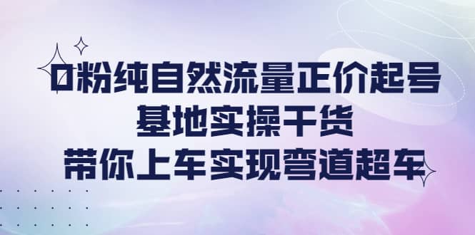 0粉纯自然流量正价起号基地实操干货，带你上车实现弯道超车即刻搞钱-网创项目资源站-副业项目-创业项目-搞钱项目即刻搞钱