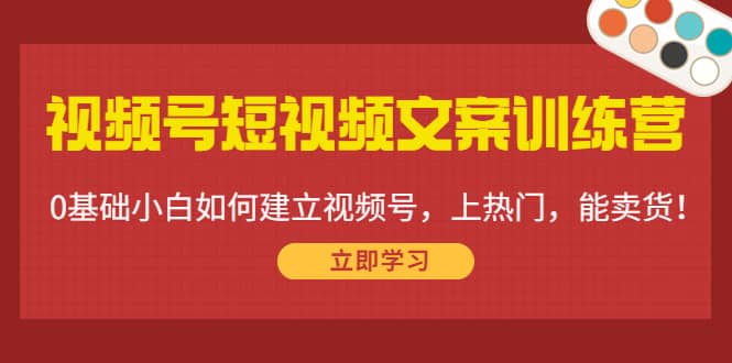视频号短视频文案训练营：0基础小白如何建立视频号，上热门，能卖货！即刻搞钱-网创项目资源站-副业项目-创业项目-搞钱项目即刻搞钱