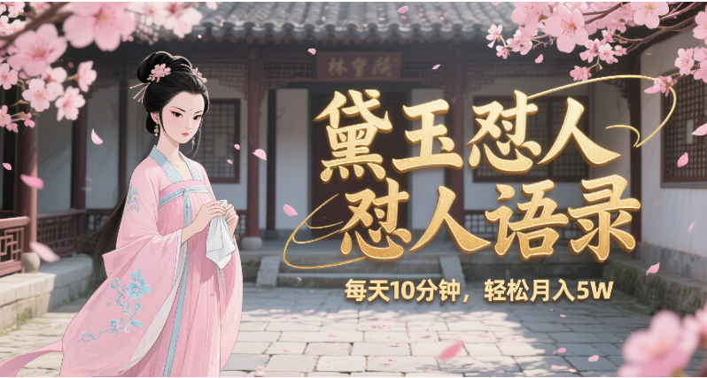 林黛玉怼人语录 怼人鸡汤  AI产出图片视频文案 每天十分钟 附提示词文案库  带书 带素材 带提示词 带虚拟资料 带徒弟 创作者分成 月入5W+即刻搞钱-网创项目资源站-副业项目-创业项目-搞钱项目即刻搞钱