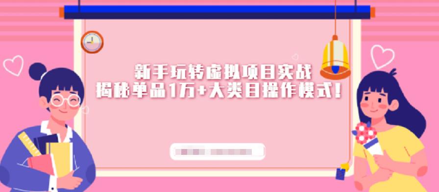 新手玩转虚拟项目实战，揭秘单品1万+大类目操作模式【视频课程】即刻搞钱-网创项目资源站-副业项目-创业项目-搞钱项目即刻搞钱