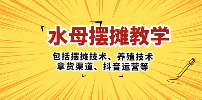 水母·摆摊教学，包括摆摊技术、养殖技术、拿货渠道、抖音运营等即刻搞钱-网创项目资源站-副业项目-创业项目-搞钱项目即刻搞钱