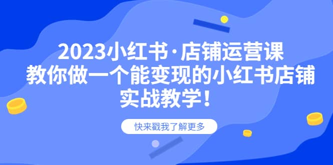 2023小红书·店铺运营课，教你做一个能变现的小红书店铺，20节-实战教学即刻搞钱-网创项目资源站-副业项目-创业项目-搞钱项目即刻搞钱