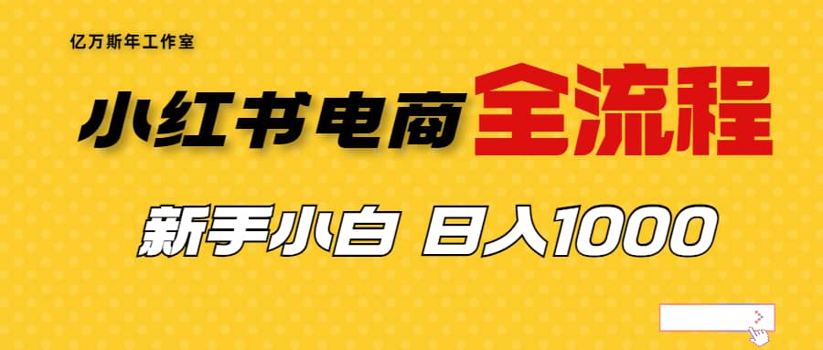 外面收费4988的小红书无货源电商从0-1全流程，日入1000＋即刻搞钱-网创项目资源站-副业项目-创业项目-搞钱项目即刻搞钱