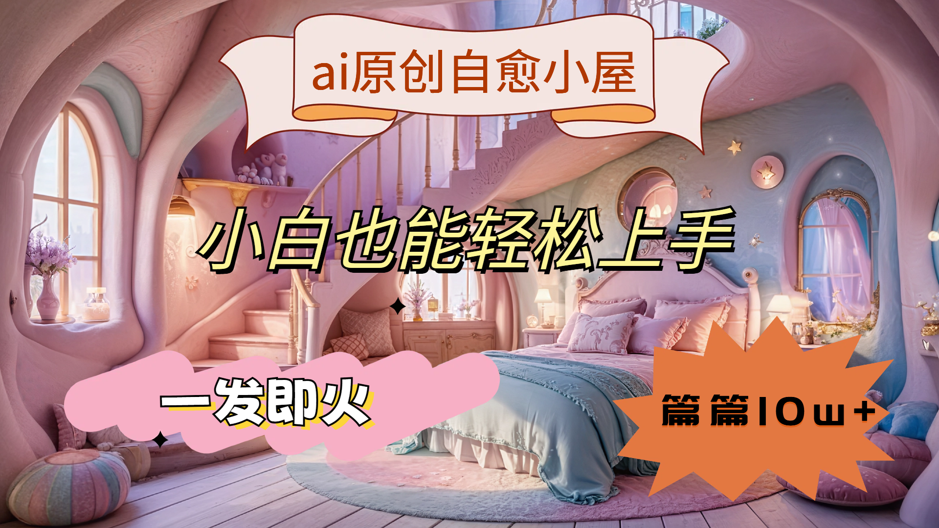 ai原创治愈小屋,小白也能轻松上手,一发即火,篇篇10w+即刻搞钱-网创项目资源站-副业项目-创业项目-搞钱项目即刻搞钱