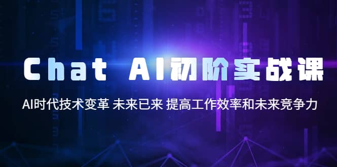 Chat AI初阶实战课，AI时代技术变革 未来已来 提高工作效率和未来竞争力即刻搞钱-网创项目资源站-副业项目-创业项目-搞钱项目即刻搞钱