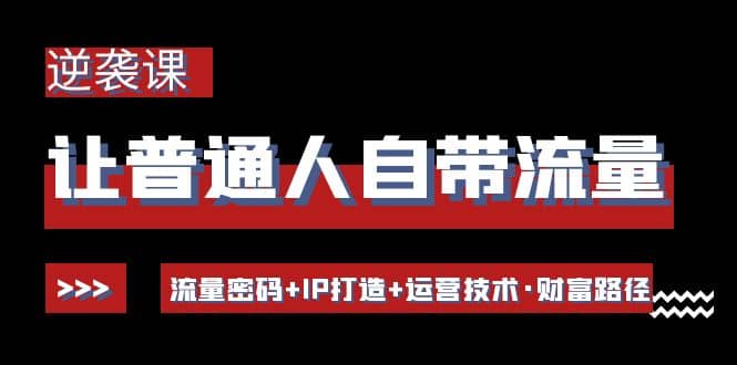 让普通人自带流量的逆袭课：流量密码+IP打造+运营技术·财富路径即刻搞钱-网创项目资源站-副业项目-创业项目-搞钱项目即刻搞钱