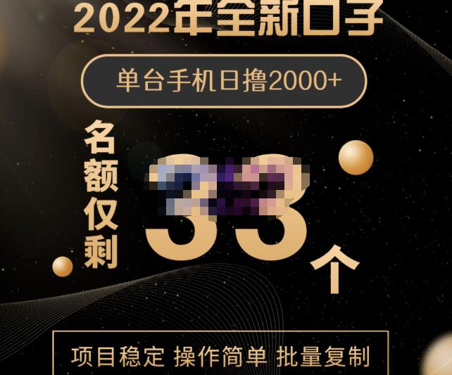 2022年全新口子，手机批量搬砖玩法，一部手机日撸2000+即刻搞钱-网创项目资源站-副业项目-创业项目-搞钱项目即刻搞钱