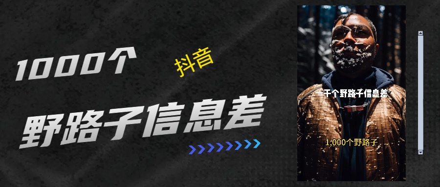 抖音一千个野路子信息差最新玩法教程引流＋变现的玩法具体拆解即刻搞钱-网创项目资源站-副业项目-创业项目-搞钱项目即刻搞钱