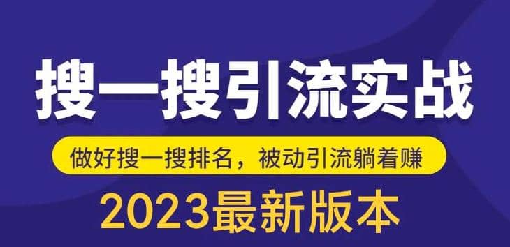外面收费980的最新公众号搜一搜引流实训课，日引200+即刻搞钱-网创项目资源站-副业项目-创业项目-搞钱项目即刻搞钱