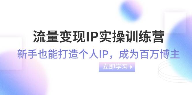 流量变现-IP实操训练营：新手也能打造个人IP，成为百万博主（46节课）即刻搞钱-网创项目资源站-副业项目-创业项目-搞钱项目即刻搞钱