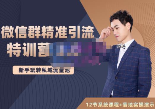 陆明明·微信群精准引流特训营3.0，借助微信群进行引流操作，打造私域流量池即刻搞钱-网创项目资源站-副业项目-创业项目-搞钱项目即刻搞钱