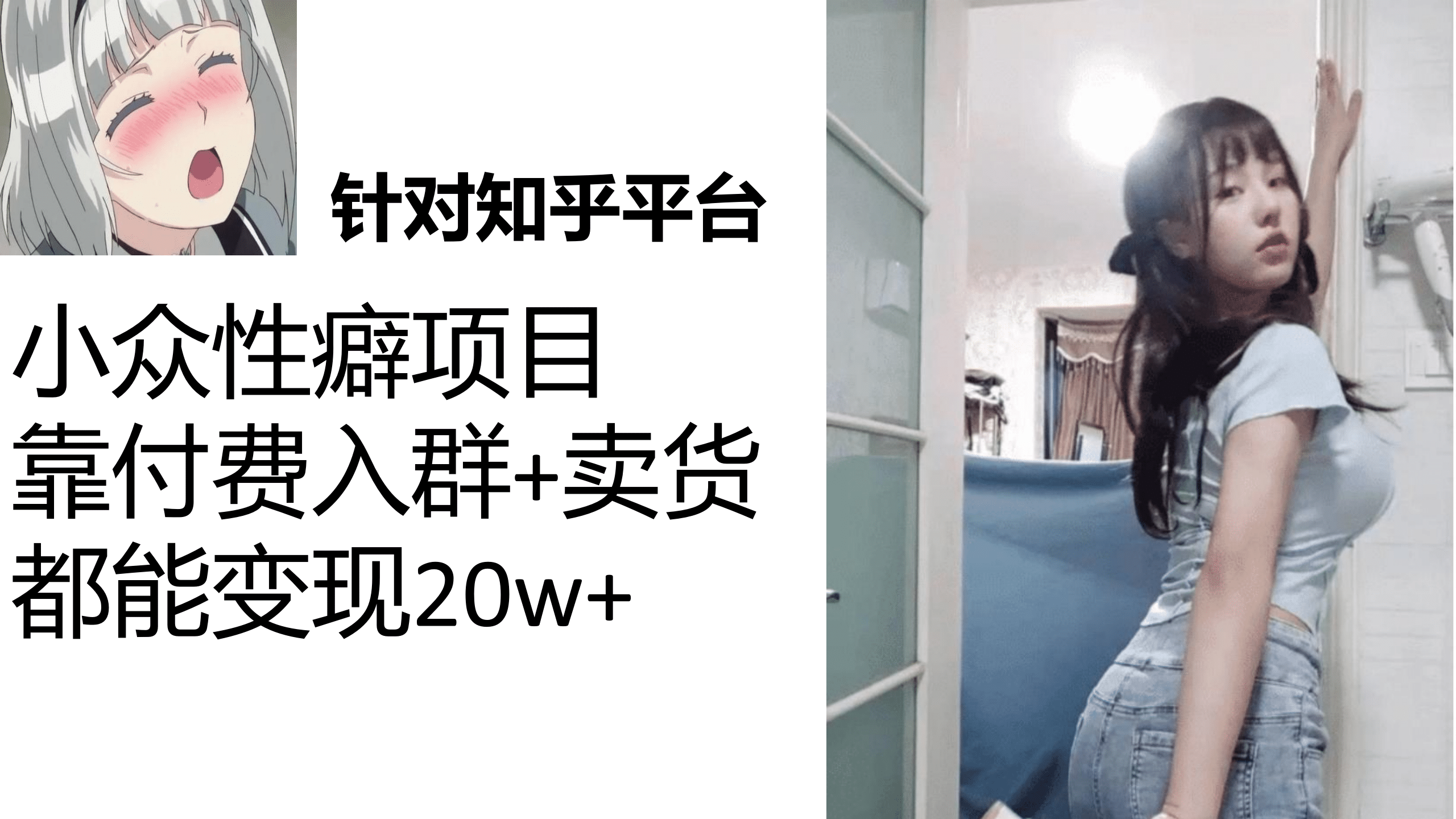 知乎小众性癖项目，Lsp的钱才是最好赚的，付费建群+卖货变现20w即刻搞钱-网创项目资源站-副业项目-创业项目-搞钱项目即刻搞钱
