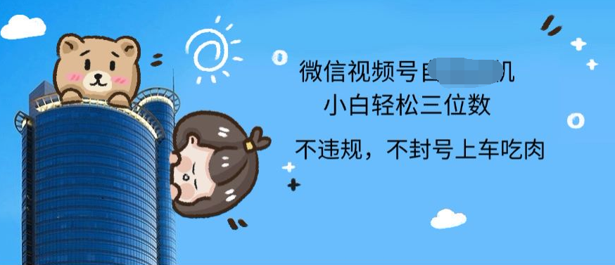 2024最新微信视频号挂机小白可上手，轻松日入三位数即刻搞钱-网创项目资源站-副业项目-创业项目-搞钱项目即刻搞钱